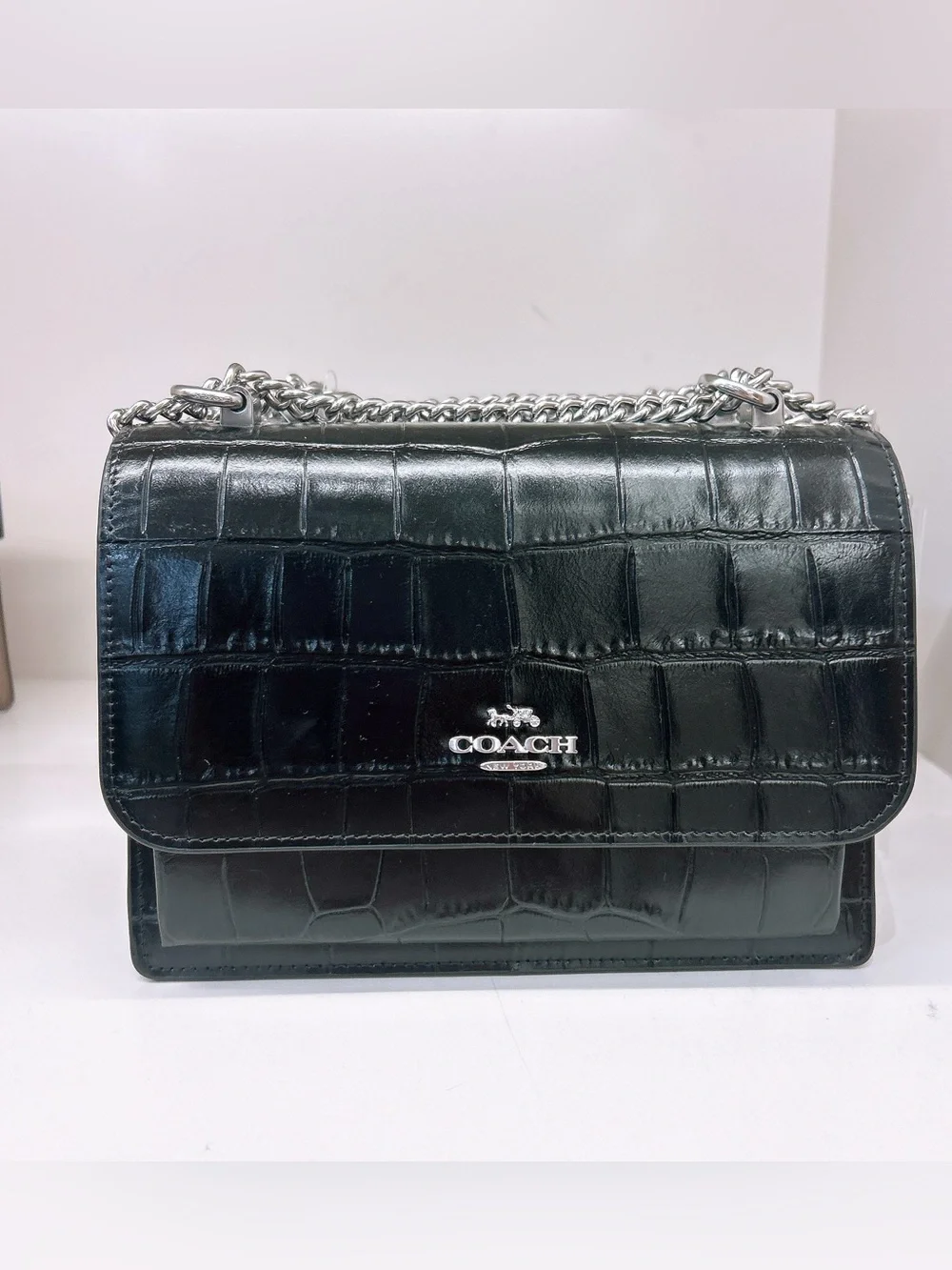 Coach Black Croc-Embossed Klare Crossbody Bag CC840